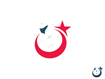 Turkish Space Agency (logo idea) v3 agency logo moon planet rocket space turkey turkish