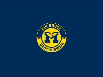 Big House Brotherhood brotherhood hand shake hands logo michigan u of m university wolverines