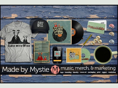 Slugs with Wigs music merch mockup album cd cover flyer merch mockup music musician poster t shirt