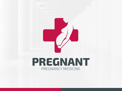 Pregnancy Medicine Logo Template cross design logo medicine pragnancy pregnant psd template vector woman