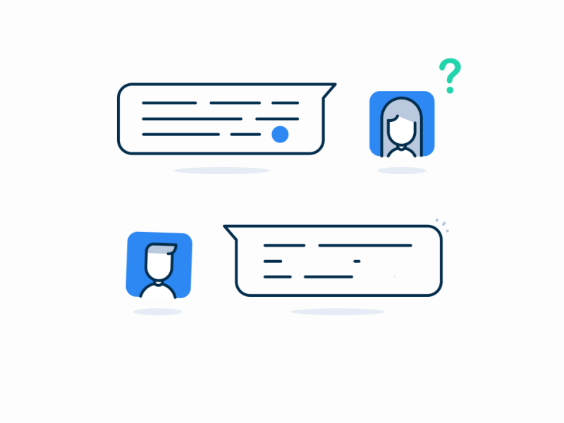 Live Chat animation chat drift flat gif illustration talk vector