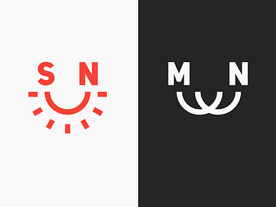 The sun and the moon creative cut day design logo mark minimal moon night sign sun symbol