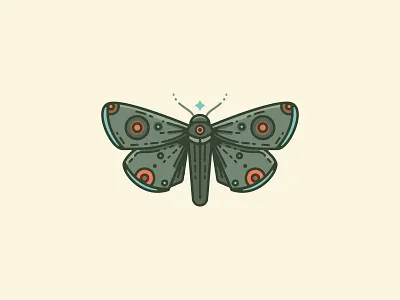 Muted Moth bug flame follow icon illustration moth moths wings