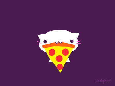 GIF: Mustache pizza cat! cat food gif morph mustache pepperoni pizza spin