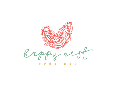 Happy Nest Boutique babies branding clothing logo