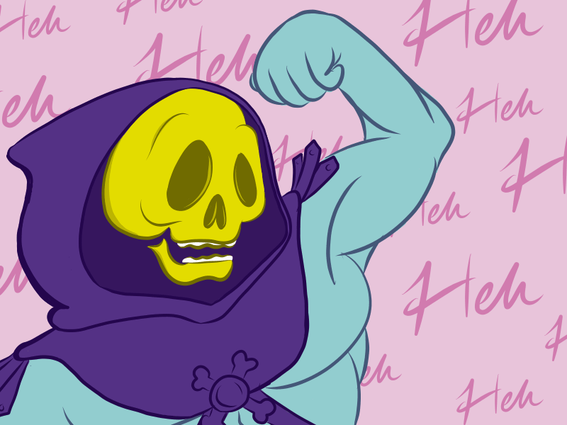 MYAAH illustration ipad skeletor vector