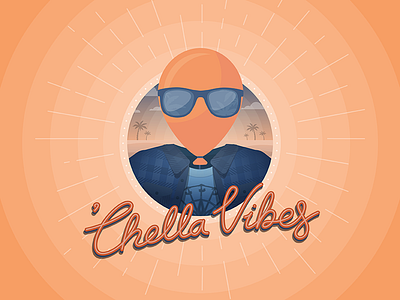 'Chella Vibes balloon blue coachella cool dribbble float illustration lettering orange summer typography vibes