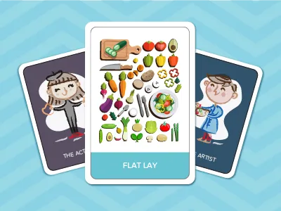 Flat Lay cards design designtrend flaylay