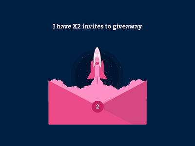 X2 Dribbble Invitation cloud concept creative draft dribbble idea illustration invites rocket search two