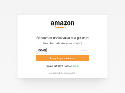 Day 61 Redeem Coupon amazon card clean coupon dailyui gift minimal orange redeem white