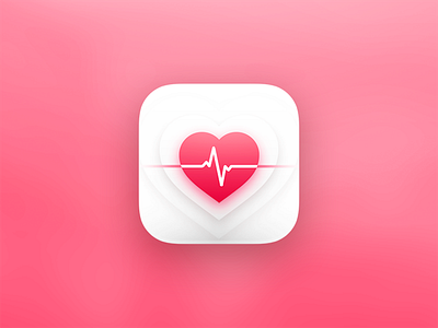 Heart Rate App Icon. app app icon health heart heart rate icon ios rate red