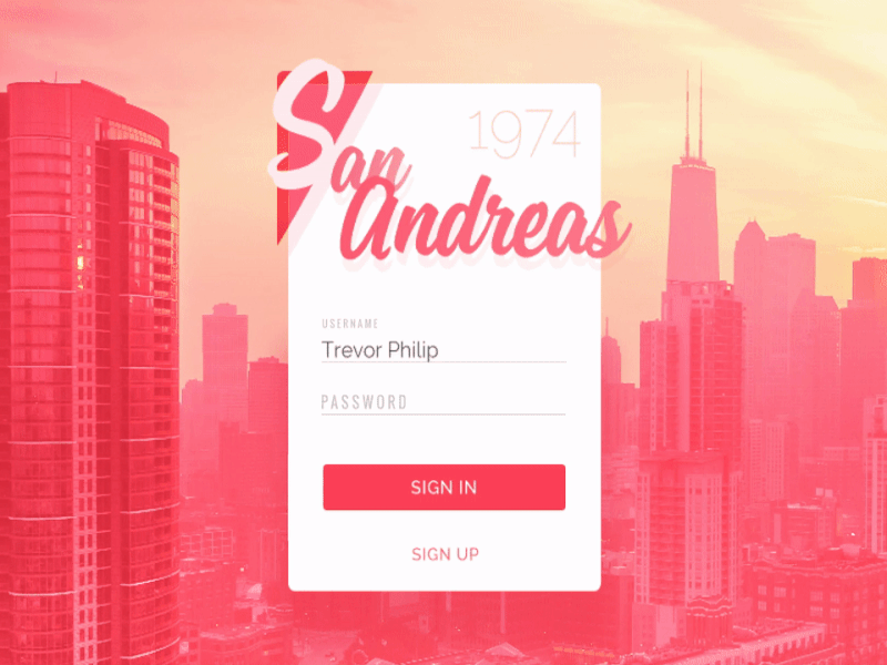 Login Screen Concept animation app card concept gif loading login password san andreas screen sign in ui