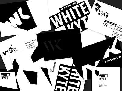 White Kyte branding bw cd ci experimental print typography