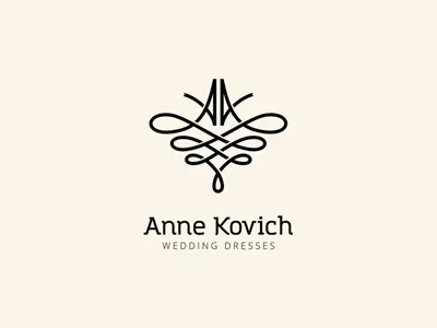 AK design designer dress monogramm wedding