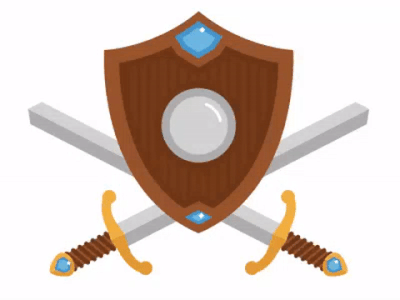 Swords ‘n’ Shield animation css gif illustration shield svg sword