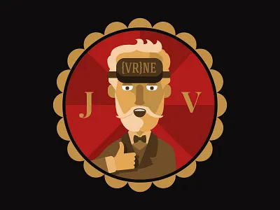 Jules {VR}NE design flat game illustration jules patch verne vintage vr