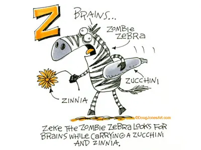 Z is for Zebra alphabet animal cartoon illustration kidlitart sketchbook zebra