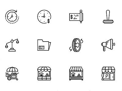 Buisness Icons from SMASHICONS.com business e commerce icons vector