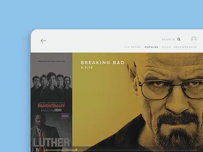TV App 25 app breakingbad dailyui interfacedesign tv tvapp tvseries ui ux