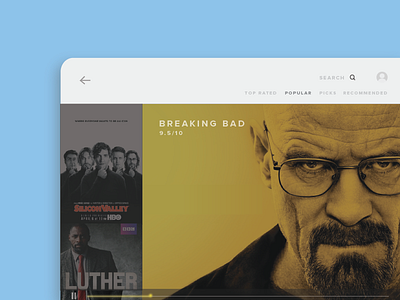 TV App 25 app breakingbad dailyui interfacedesign tv tvapp tvseries ui ux