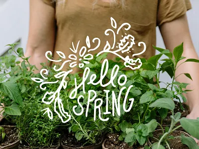 Spring Graphics for Over gardening handlettering lettering spring typography