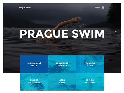 Header for Prague Swim header homepage prague swim title webdesign website