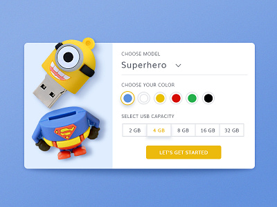 Usb Widget colors minion picker superhero superman usb widget