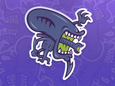 Xenomorph - Slap! Stickers aliens austin blockbusters character design illustration movies mudshock slap! stickers space stickers xenomorph