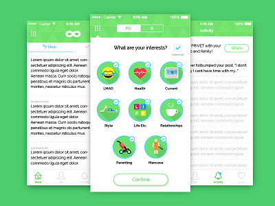 Privet App Screens app mobile vector