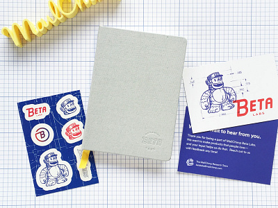 Beta Labs blueprint notebook postcard print sticker