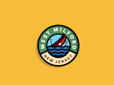 Places I've lived. 3/3 badge boat canoe hometown jersey lake new