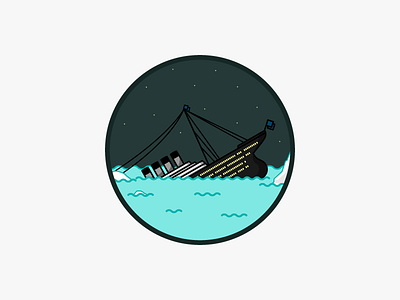 Titanic Remembrance Day boat circle iceberg icon icon a day illustration ship sink titanic