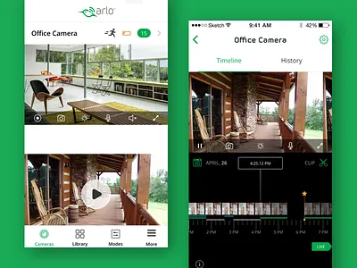 Arlo cam design ios mobile secure ui