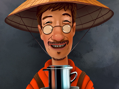 mr. Viet cafe character character design coffee package vietnam