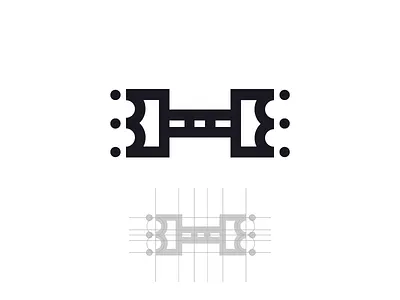 Royal Gym Logomark construction brand design letter lettermark logo mark monogram simple type