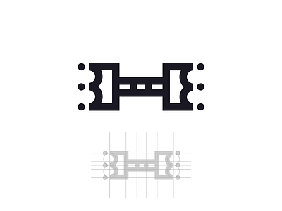 Royal Gym Logomark construction brand design letter lettermark logo mark monogram simple type