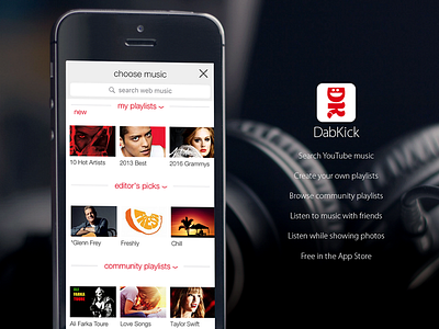 Dabkick Watch Media With Friends dabkick music ui ux
