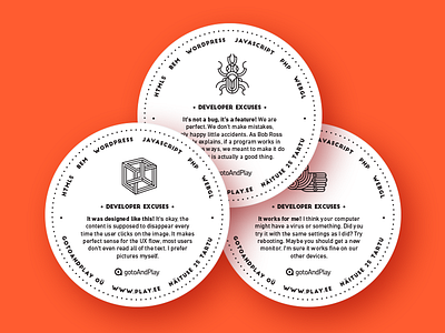 Developer excuses back beer bug bw coaster coffee drink escher gotoandplay hand illustration lineart