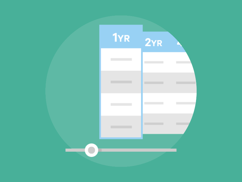 Muni Bond Comparison Icon animation finance flat design graphic design icon motion graphic municipal bond municipal bonds slide table toggle