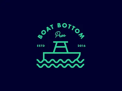 Logo working 50s boat boating branding classic icon logo ocean retro simple vintage waves