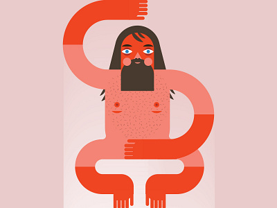 The Man beard body illustration man tan