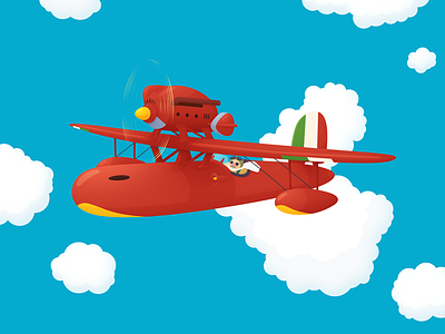 A Pig's Gotta Fly clouds flying holiday pig plane porco rosso sky studio ghibli travel
