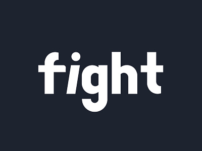 Fight verbicon fight icon letter mark simple typography verbicon wordmark