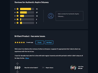Review Widget Dark dark ui startup ui ux web designdesign