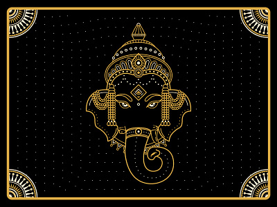 Indian Icon Illustration adobe illustrator art deco card game cards cultural culture elephant game game design ganesha gold hindu hinduism icon illustration india indian