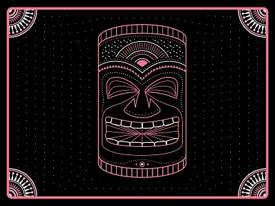 Hawaiian Icon Illustration adobe illustrator art deco card game cards culture cute game game design hawaii hawaiian icon illustration pink tiki