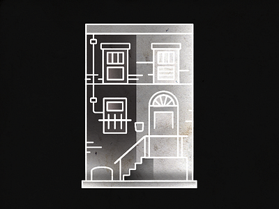 row 2 east coast gradient house illustration philly row house stroke texture windows