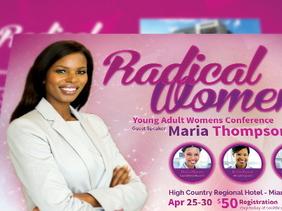 Radical Women Church Flyer Template praise prayer breakfast retreat revival summit teachers vacation flyer women retreat womens conference worship youth camp youth retreat