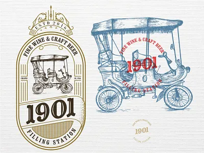 1901 custom lettering emblem hand drawn illustration label logo old school typography vintage