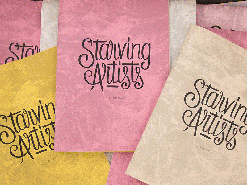 Starving Artists artists australia charity cookbook diy hand drawn hand lettering hand type lettering print type zine